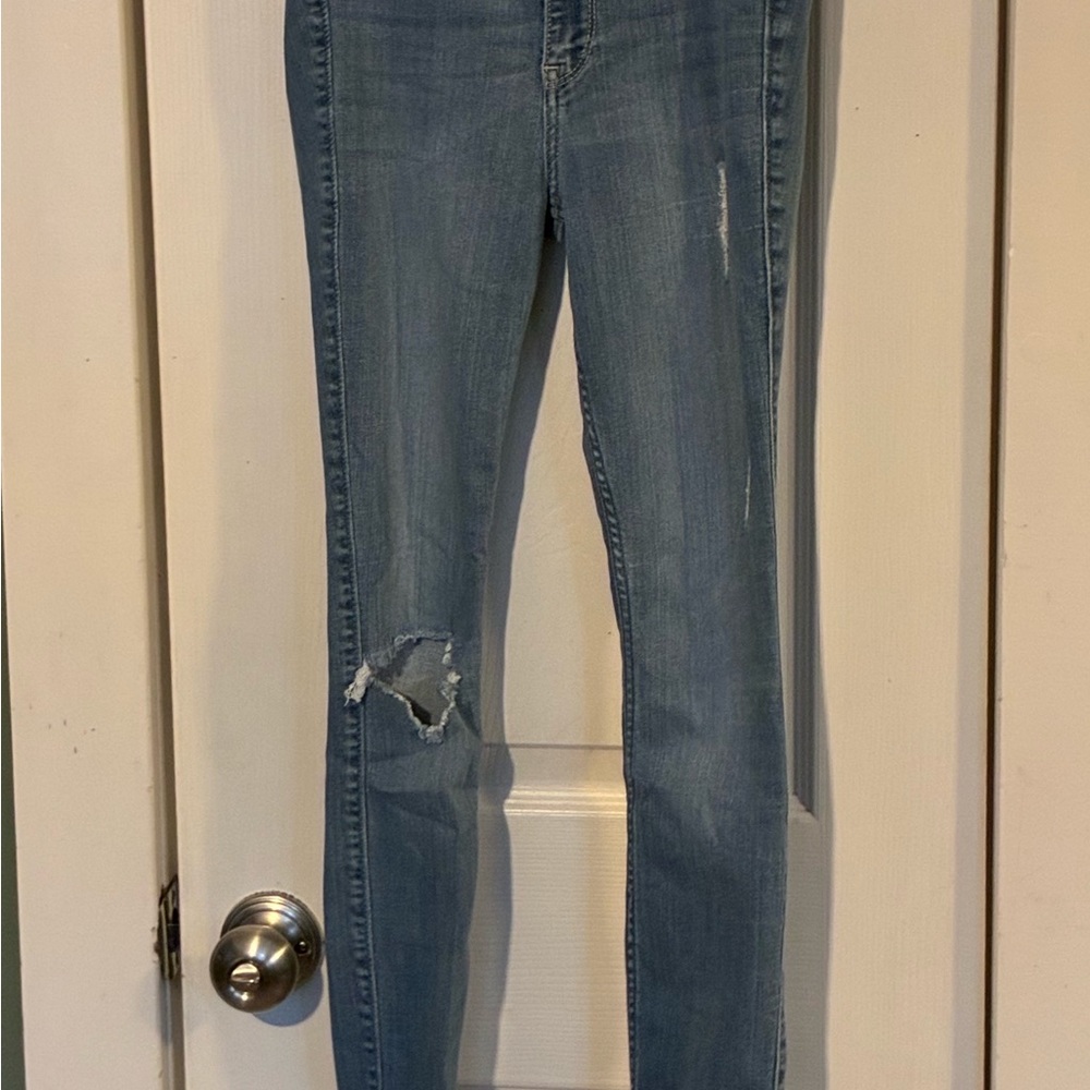 Hollister Faded Blue Ripped Skinny Jeans